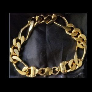 CUBAN STYLE FIGAROA GOLD OVER BRASS BRACELET